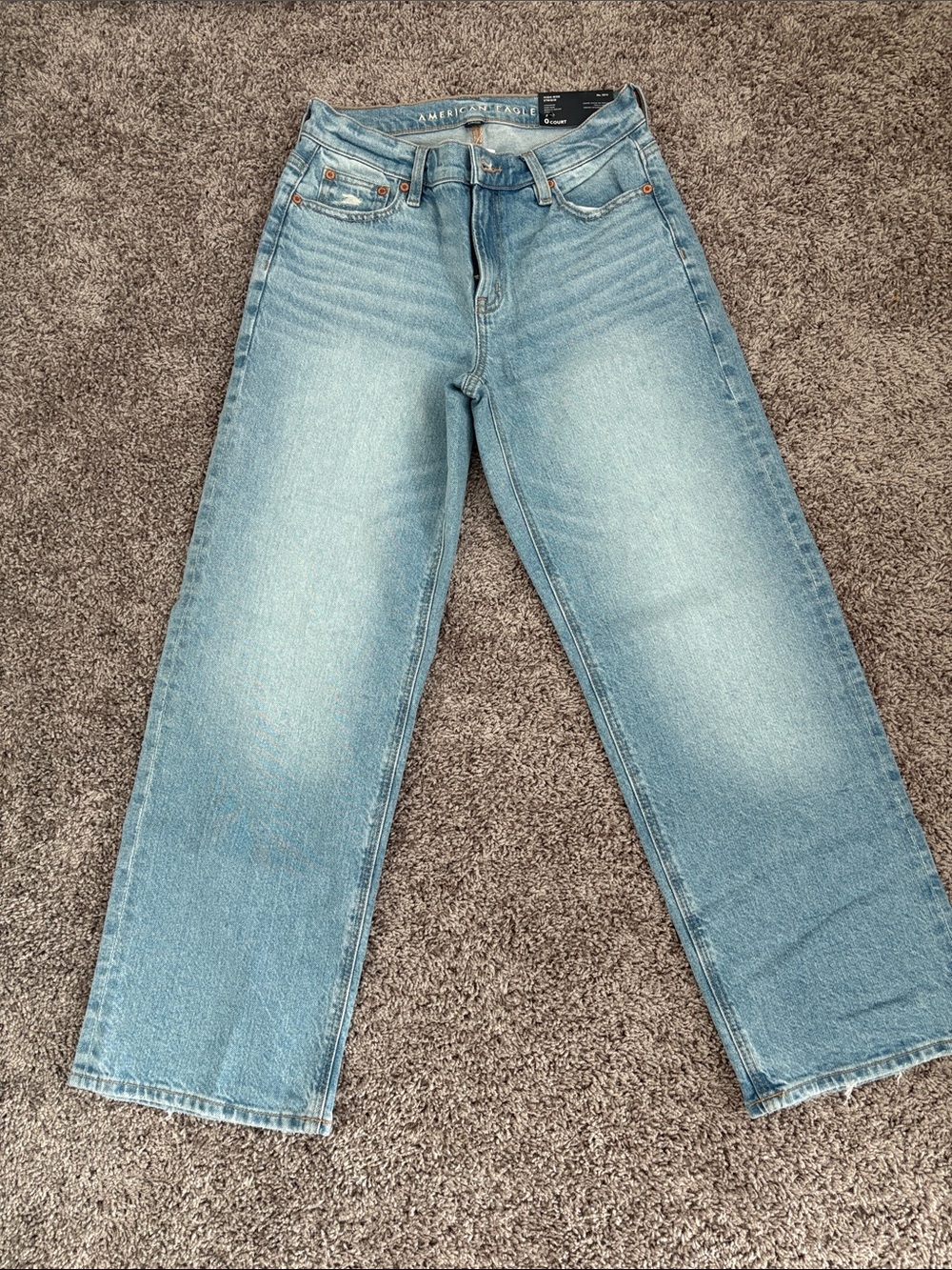 American Eagle Outfitters Light Blue Straight-Leg Jeans